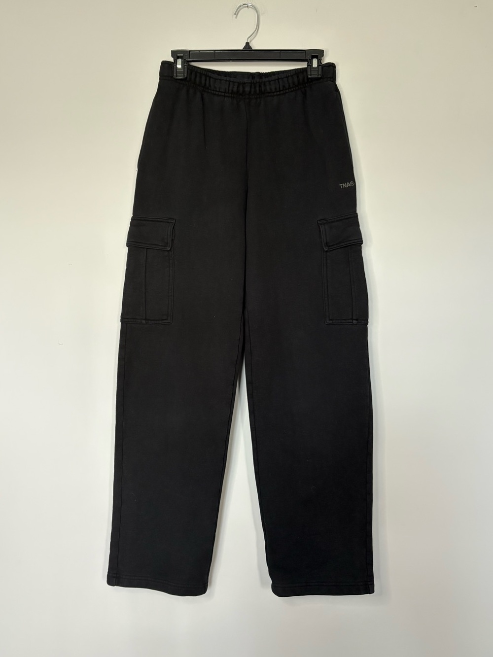 Cozy Sweat-fleece Mega Fit Cargo Sweat-pant Black Size S Oversized Wide Leg